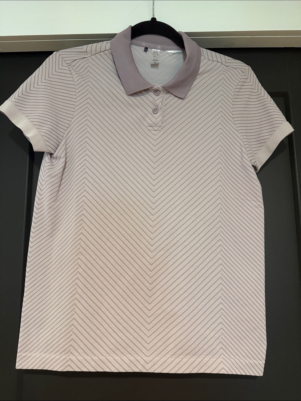 adidas Women's Short Sleeve Polo Tee in Light Lavender